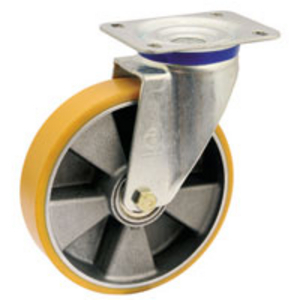 RUOTA 65 150X40 POLIURETANO TR NUCLEO ALLUMINIO SUPP. ROTANTE PIASTRA M 659604