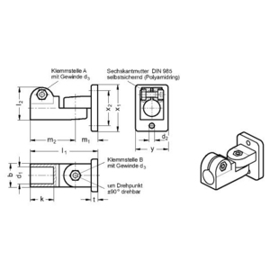 GN281-B12-2-BL Gelenk-Klemmverbinder