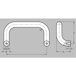 ELESA+GANTER BEUGELGREEP, ALUMINIUM GN 426.1-AL-28-500-BL