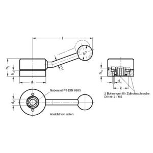ELESA+GANTER HANDGREEP VERSTELBAAR STAAL GN 215-54-K12-A