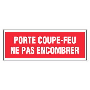 PANNEAU INCENDIE 330X120MM PORTE COUPE FEU