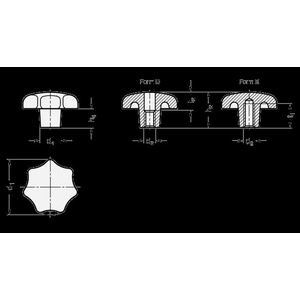 DIN6336-NI-32-M6-E Sterngriff Edelstahl