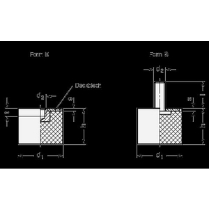 413061 - ANTIVIBRANTE IN GOMMA GOMMA E ACCIAIO O ACCIAIO INOX PIASTRA BASE IN ACCIAIO DVA.5-20-15-M6-55