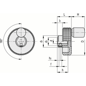 34398-C9 - VOLANTINO DI REGOLAZIONE BUGNATI CON IMPUGNATURA GIREVOLE TECNOPOLIMERO MBT.40+I-B6-C9