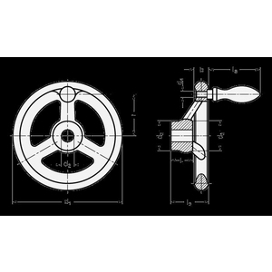 GN950.1-GG-200-B20-A Handrad mit starker Nabe (A4)