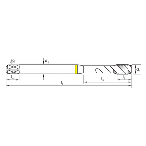 TARAUD M8X1,25 HELICO T235 6H R45 W DIN371 C HSSE NI
