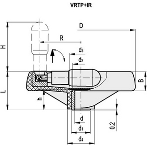 78730-R - VOLANTINO A RAZZE TECNOPOLIMERO IMPUGNATURA RIBALTABILE VRTP.160+IR-A8