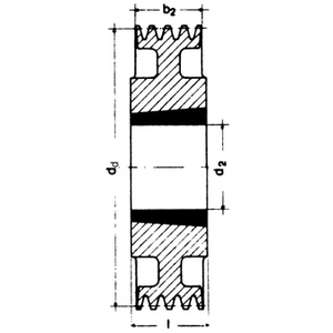 SPC 355X3-3535 (OPTI) Keilriemenscheibe für Taper-Spannbuchse EN-GJL 200