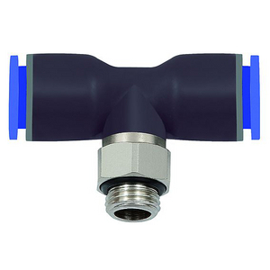 131.038-14 T-Steckverschr.»Blaue Serie«, drehbar, G3/8 außen Ø 14 mm