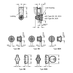 GN115.1-SCH-13.5 Mini-Verriegelung mit Schlitz