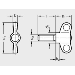 GN639-32-M6-16 Flügelschraube Elesa