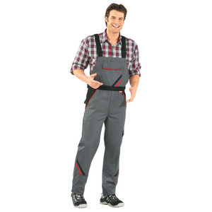 HERREN LATZHOSE HIGHLINE SCH/SW/ROT 61 PP608413261, 65% Polyester und 35 % Baumwolle, 285 gr/m²