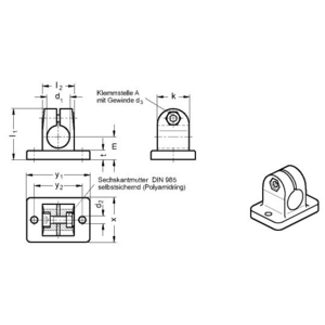 GN145-B12-2-BL Flansch-Klemmverbinder
