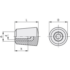 23902 - IMPUGNATURA FISSA CONICA DUROPLASTO I.307/25 B-M8