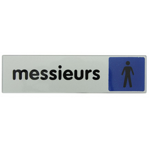 PLAQUE PLEXI COULEUR 170X40MM MESSIEURS TEXTE