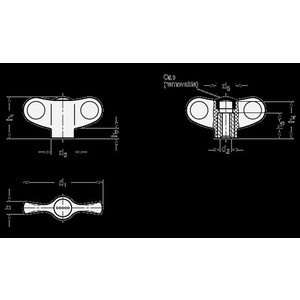 GN634.1-55-M8-E-DGR Flügelmutter, Kappe GRAU Edelstahl Elesa