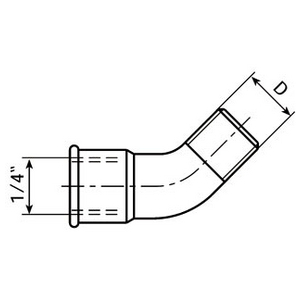 ALLONGE COUDEE 90 DEG 1/4G MF PLUS 2 ECROUS