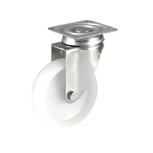 ROULETTE PIVOT. 70KG D.125MM ROUE POLYA MOYEU LISSE INOX