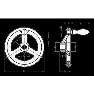 DIN950-GG-400-K34-A Handrad (A3)