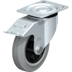 L-VPP 160R-FI-SG Lenkrolle spurlos grau mit Stop-Fix