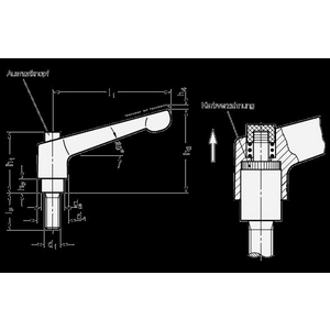 ELESA+GANTER KLEMHENDEL VERSTELBAAR GN 303.1-45-M5-25-SW-O