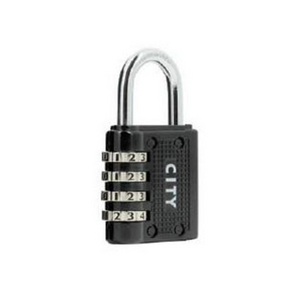 CADENAS CITY RECTANG. 4 CHIFFRES ANSE ACIER NOIR