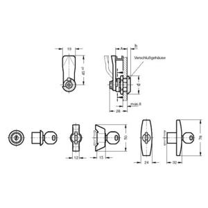 GN115-SCT-26 Verriegelung mit T-Griff abschliessbar