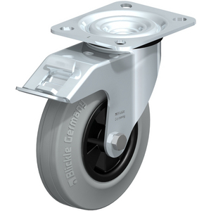 L-VPP 125G-FI-SG Lenkrolle spurlos grau mit Stop-Fix