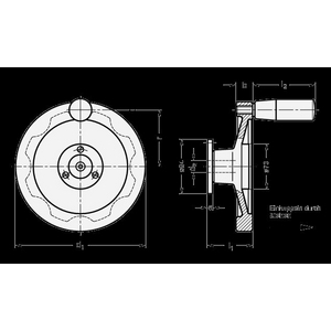 GN327-160-K16-D-2 Sicherheits-Handrad mit feststehendem Lagerflansch