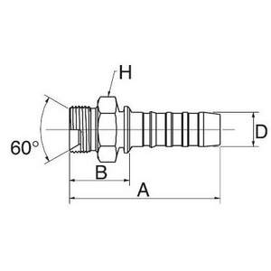 6LOC4MBSPP Steckarmatur GATES, B-Maß 19,0 mm