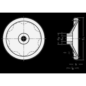 DIN3670-250-K26 Scheibenhandrad (mit Nut, ohne Stahlbuchse)