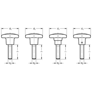 GN6335.4-ST-40-M8-16 Kreuzgriffschraube (Thermoplast)