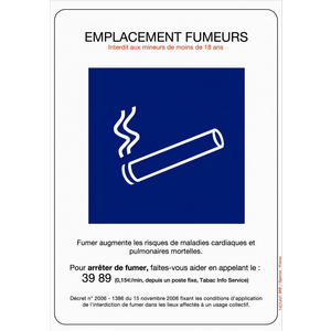 PANNEAU RIGIDE 148X210 EMPLACEMENT FUMEUR