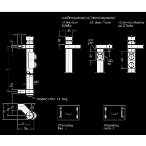 GN332-200-EL-T1-2-R Rohrgriff schräg eloxiert 1 Taster + NOT-AUS
