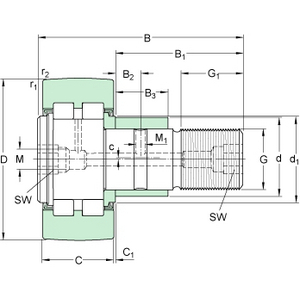 SKF CAM FOLLOWER PWKRE 62-2RS