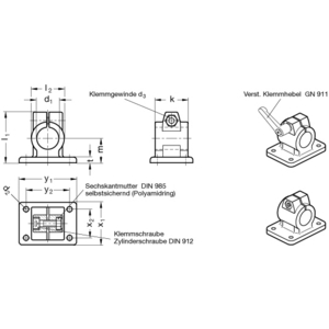 GN146-B20-40-2-SW Flansch-Klemmverbinder