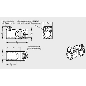 GN192-B45-B45-65-2-BL Winkel-Klemmverbinder