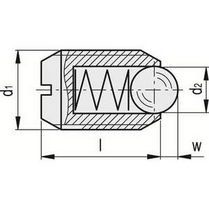 GN.33144-PRESSORE A MOLLA A SFERA ACCIAIO INOX MOLLA A PRESSIONE RINFORZATA GN 615-M10-KSN