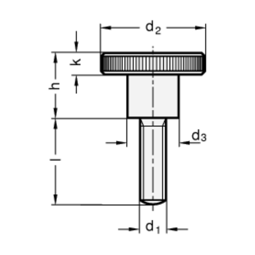 Rändelschraube Niedrige Form M4X8, L5 - K1163.042X8
