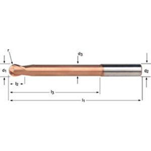 Ball-Nosed End Mill 3.0XD6 Dormer norm