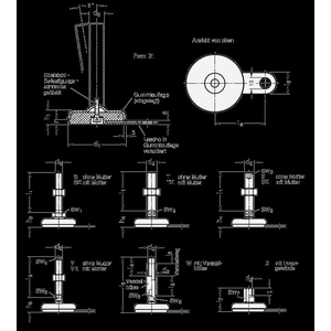 GN33-100-M24-125-B1-UK Edelstahl-Laschenstellfuss mit Mutter