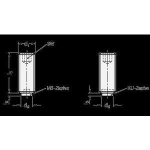 GN913.5-M10-32-MS Gewindestift mit Messingzapfen Edelstahl