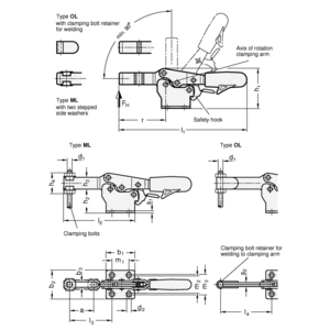 GN820.3-455-OL Horizontal-Spanner Mit Verriegelung
