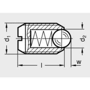 GN.33123-PRESSORE A MOLLA A SFERA ACCIAIO INOX MOLLA A PRESSIONE NORMALE GN 615-M6-KN