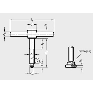 DIN6304-M8-50-E Knebelschraube mit festem Knebel