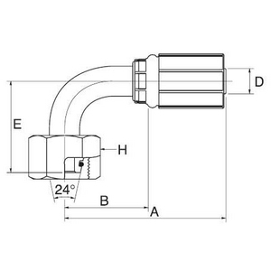 8G15FDLORX90 G Armatur GATES, B-Maß 40,3 mm
