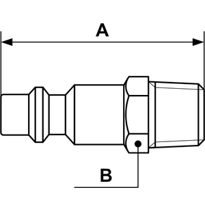 EMBOUT ISOB6 ACIER TRAITE PS16 M3/8 CO PRETEFLONNE