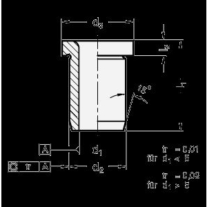 DIN172-B8.1-25-A Positionierbuchse Mit Bund, Bohrung Eins. Gerundet