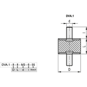 411261 - ANTIVIBRANTE IN GOMMA GOMMA E ACCIAIO O ACCIAIO INOX PIASTRA BASE IN ACCIAIO DVA.1-25-25-M6-18-55
