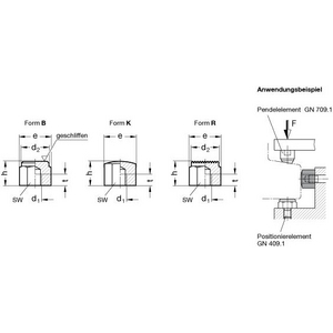 GN409.2-50-M12-B Positionierelement mit Innengewinde Planfläche